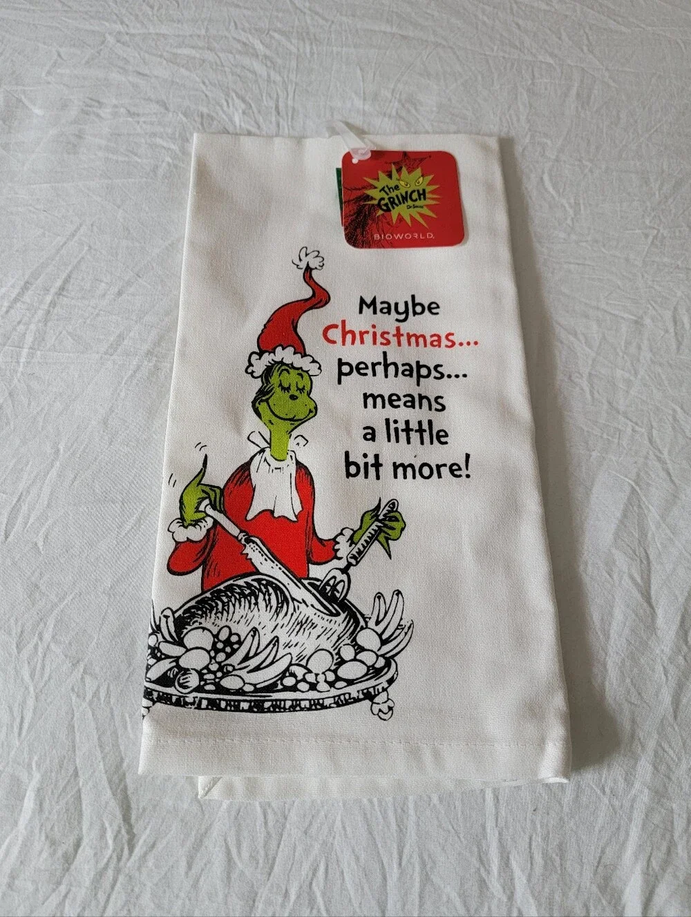 The Grinch Red & Green Holiday Kitchen Towel by BIOWORLD